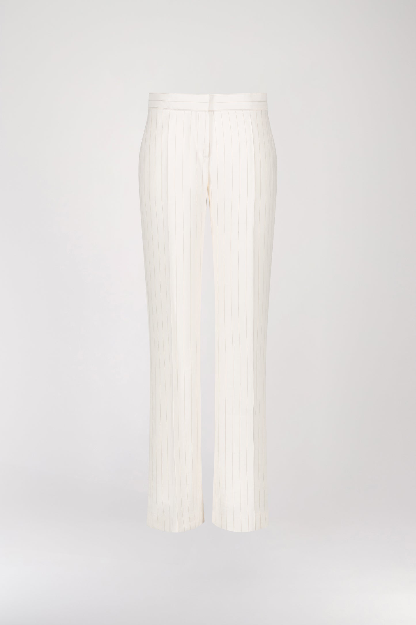 White linen striped pants