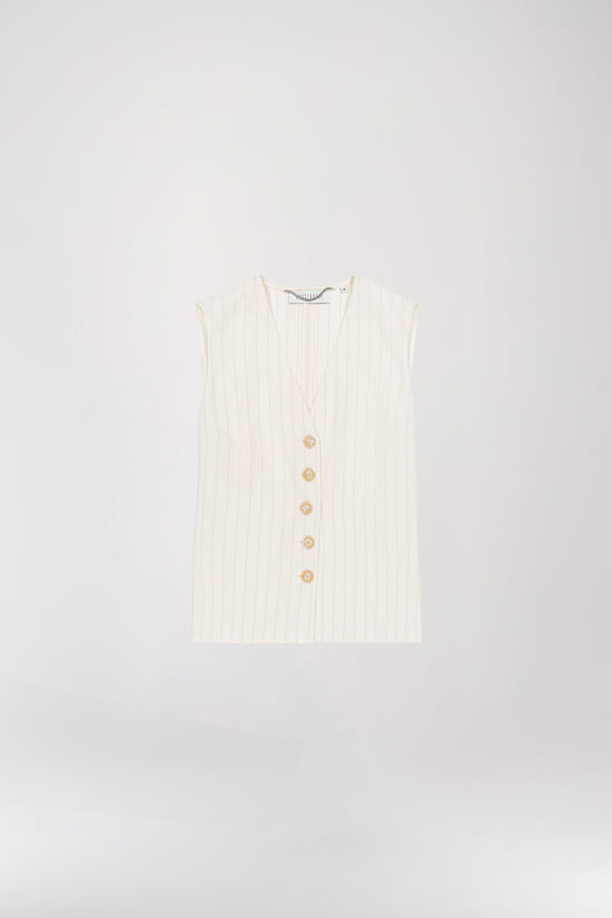 Off-white linen vest