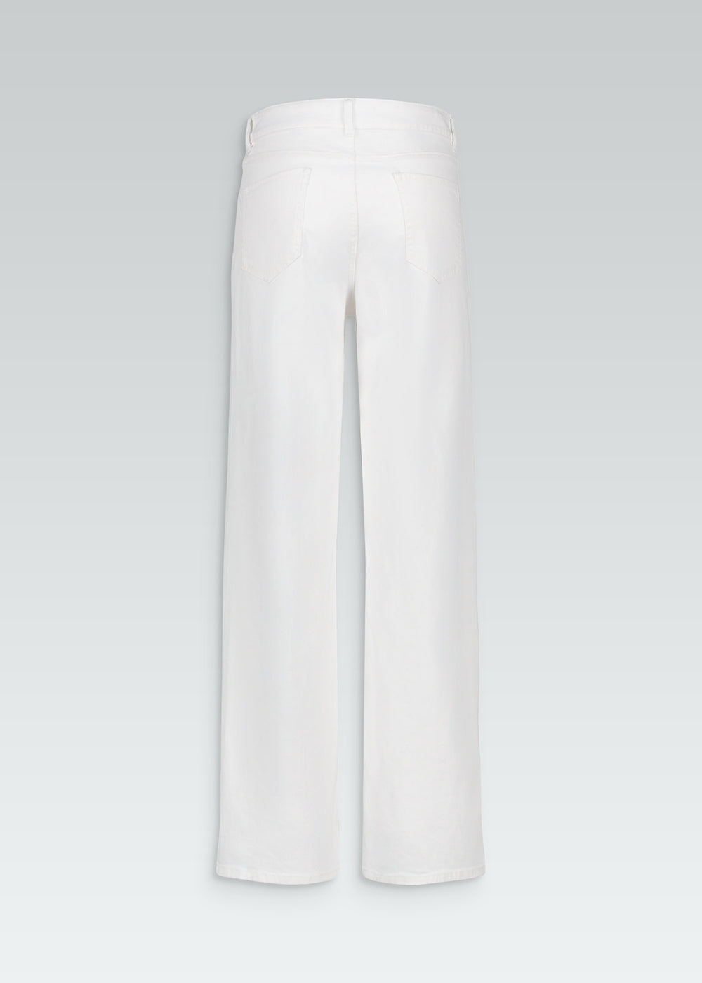 Jeans large blanc denim avec rivets en métal et boutons en corne