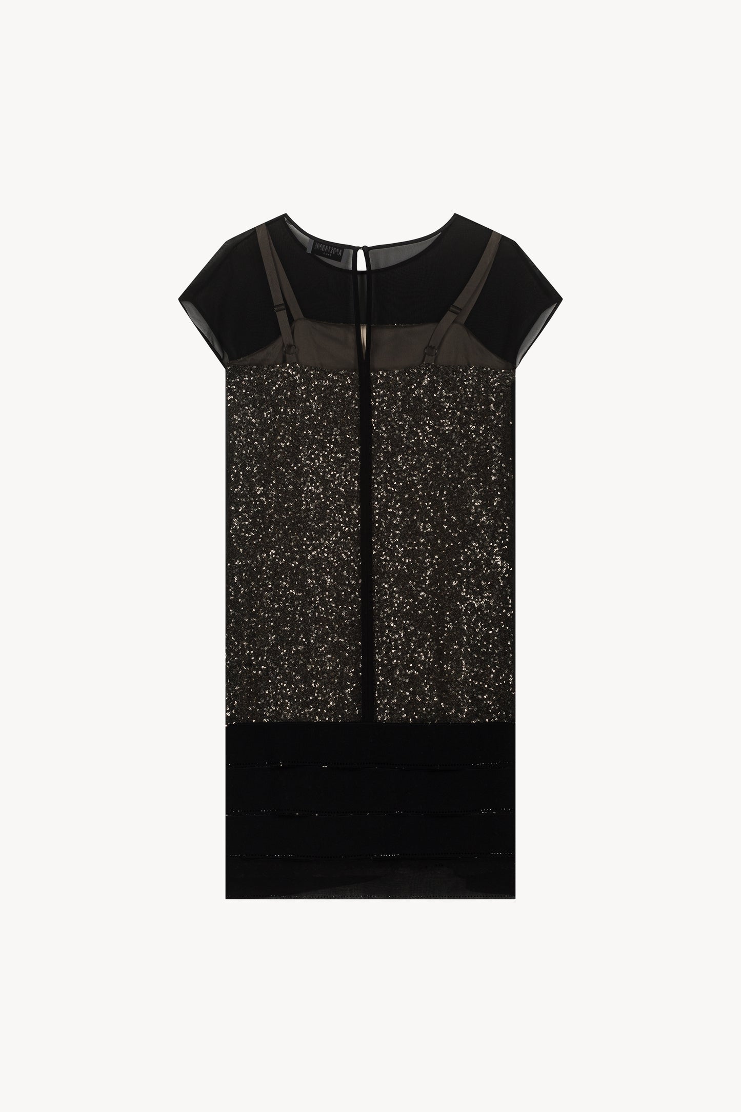 Robe droite à sequins or