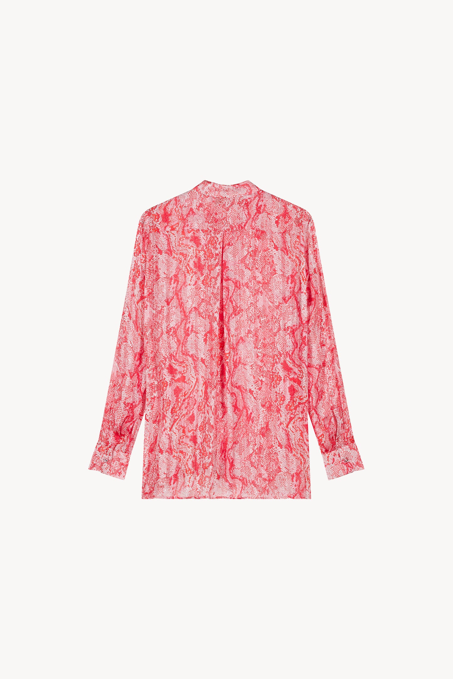 Chemise fluide à imprimé python corail en tissu léger
