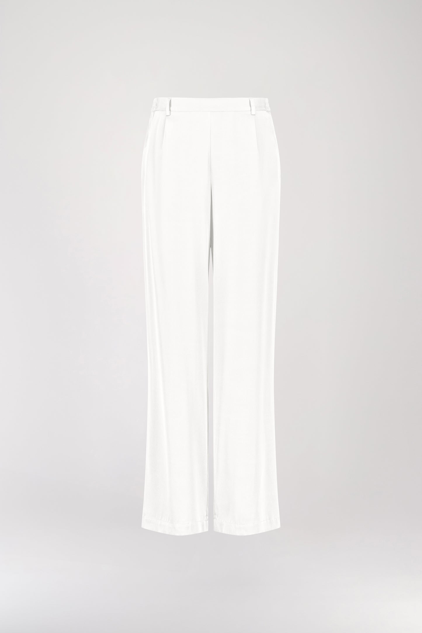 Pantalon droit en soie blanc