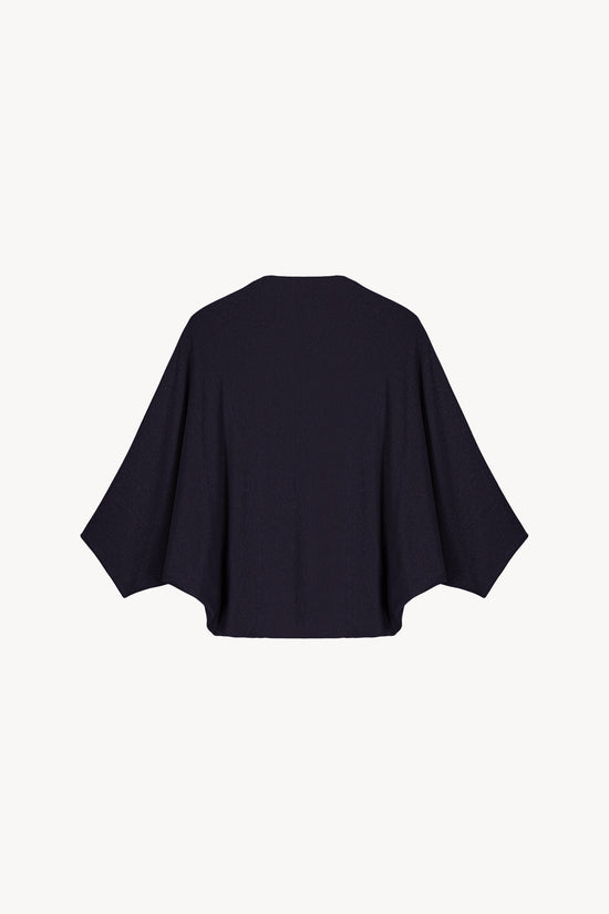 Veste poncho courte manches chauves-souris marine