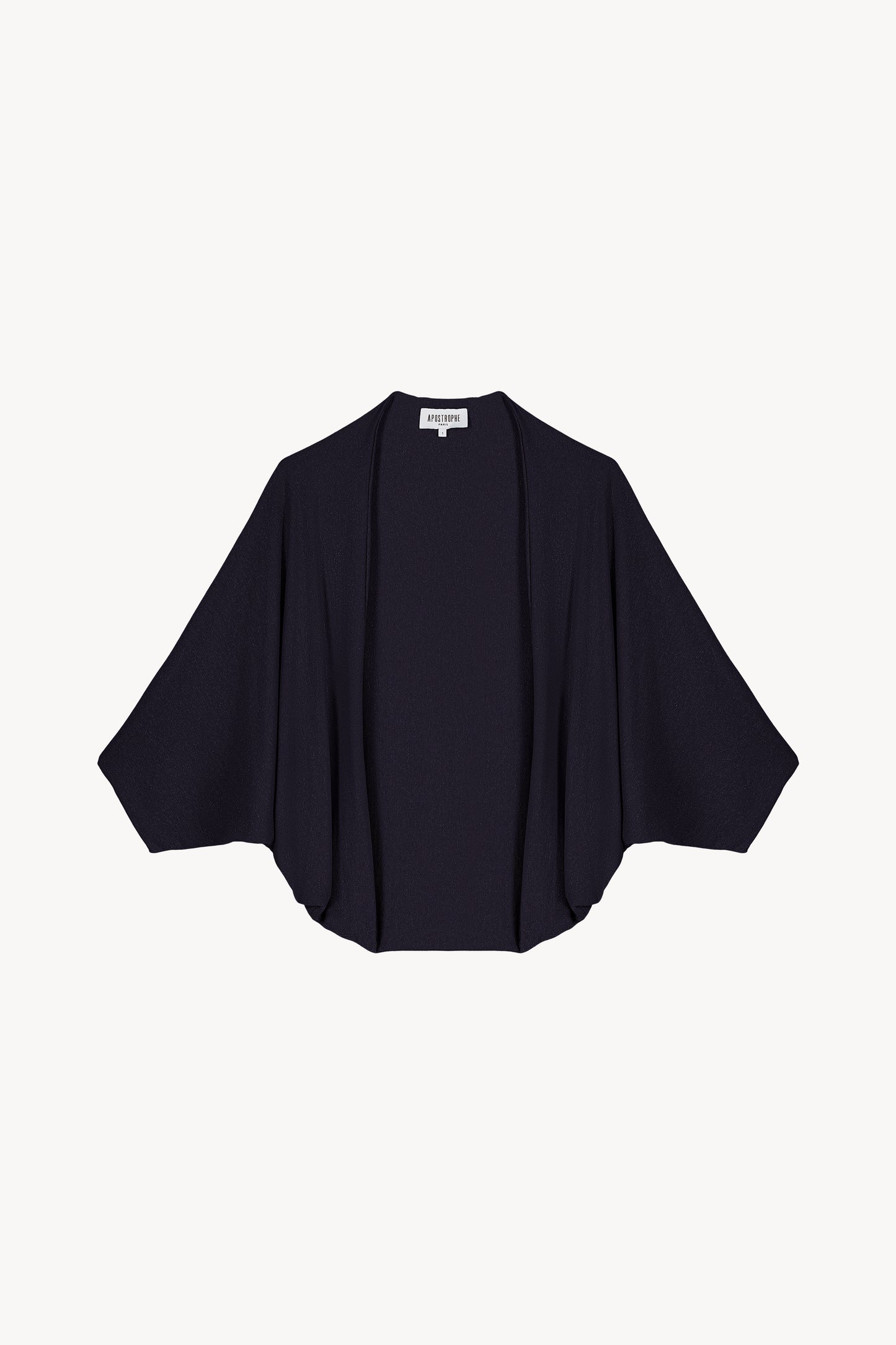 Veste poncho courte manches chauves-souris marine