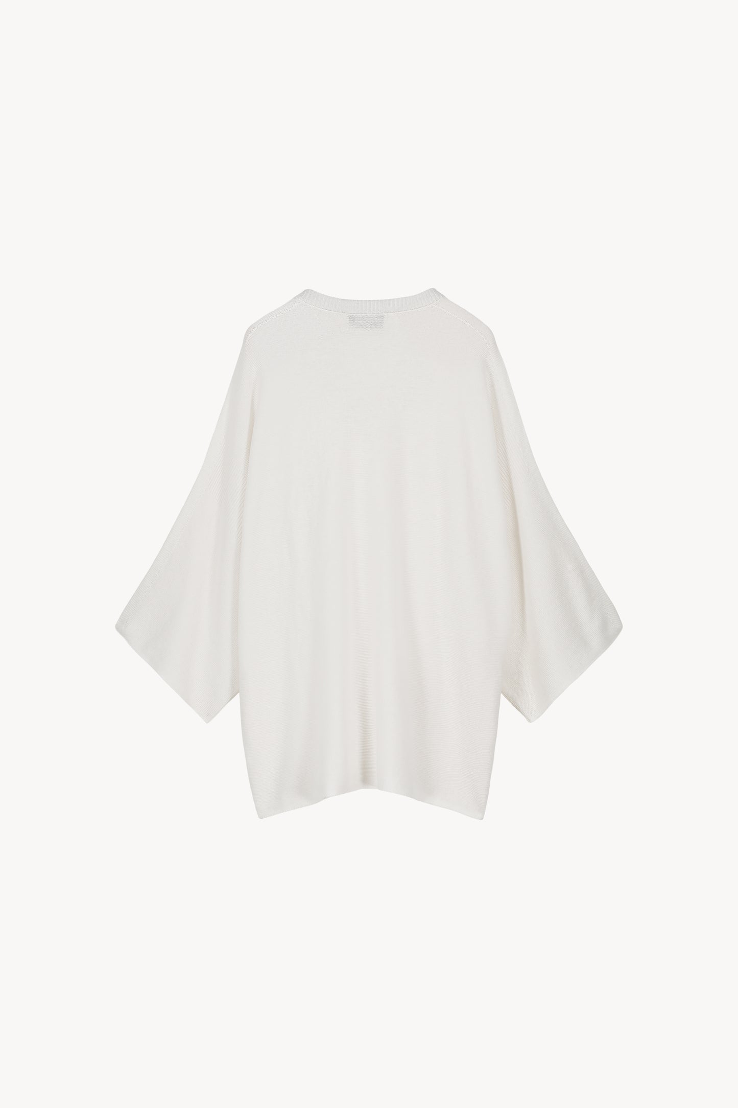 Pull ample à col V en lin blanc