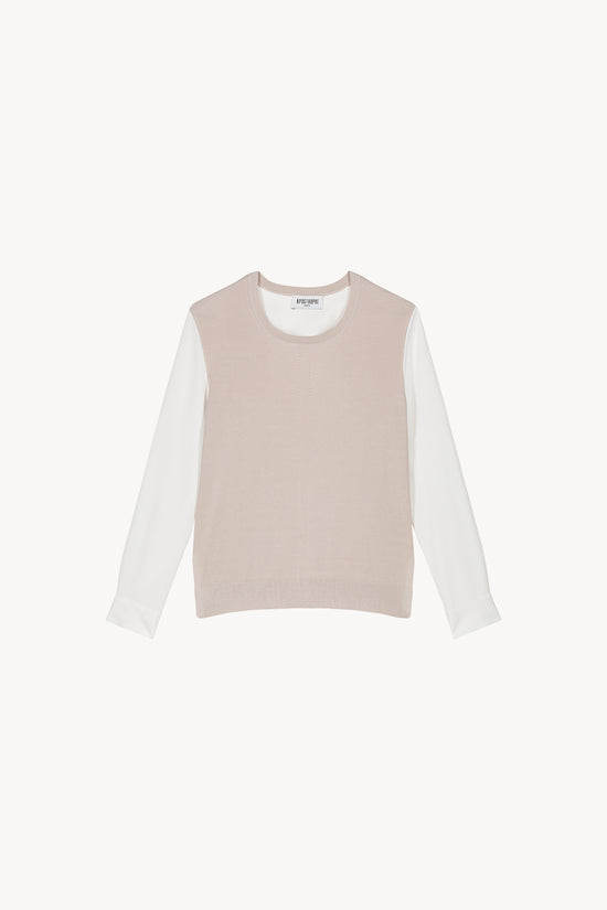 Pull bi-matière trompe-l'œil béton