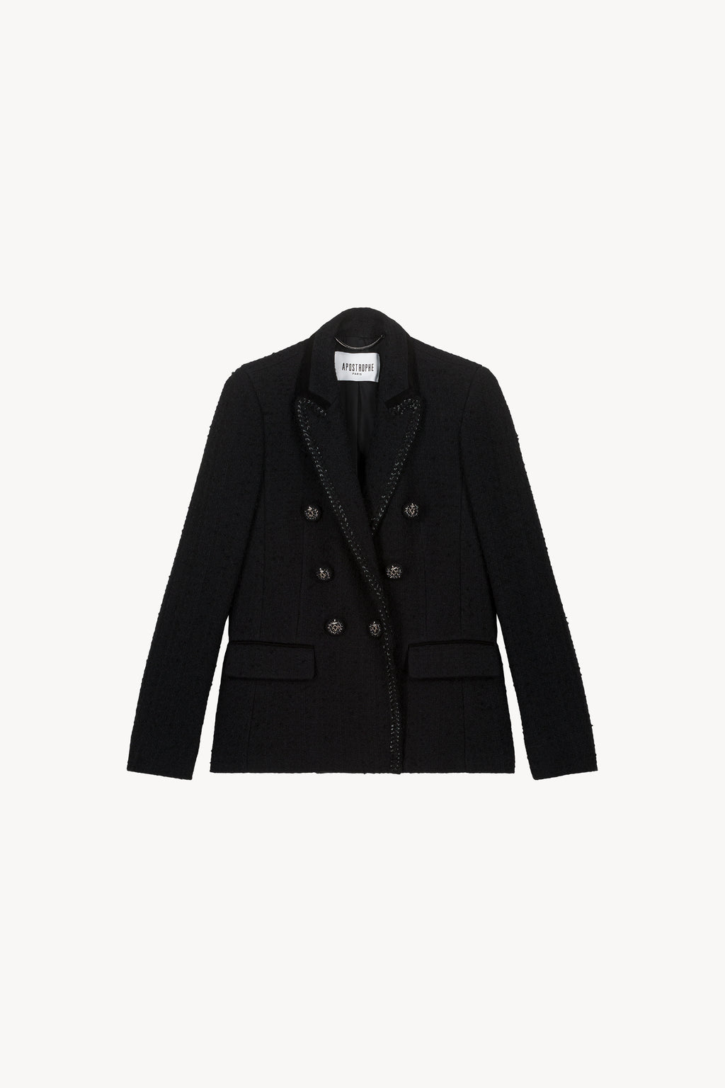 Black braided tweed blazer – APOSTROPHE PARIS