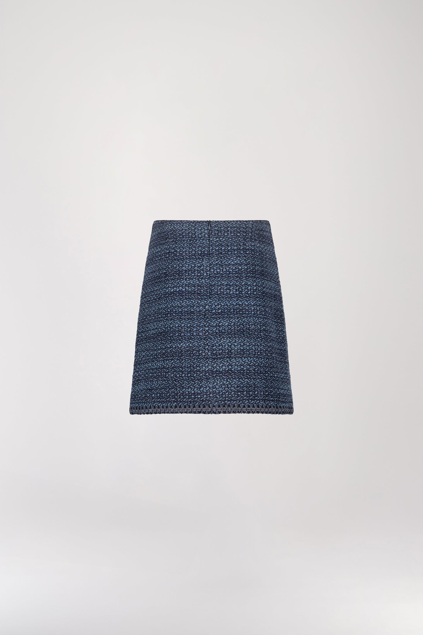 Jupe Courte en Tweed Bleu Denim