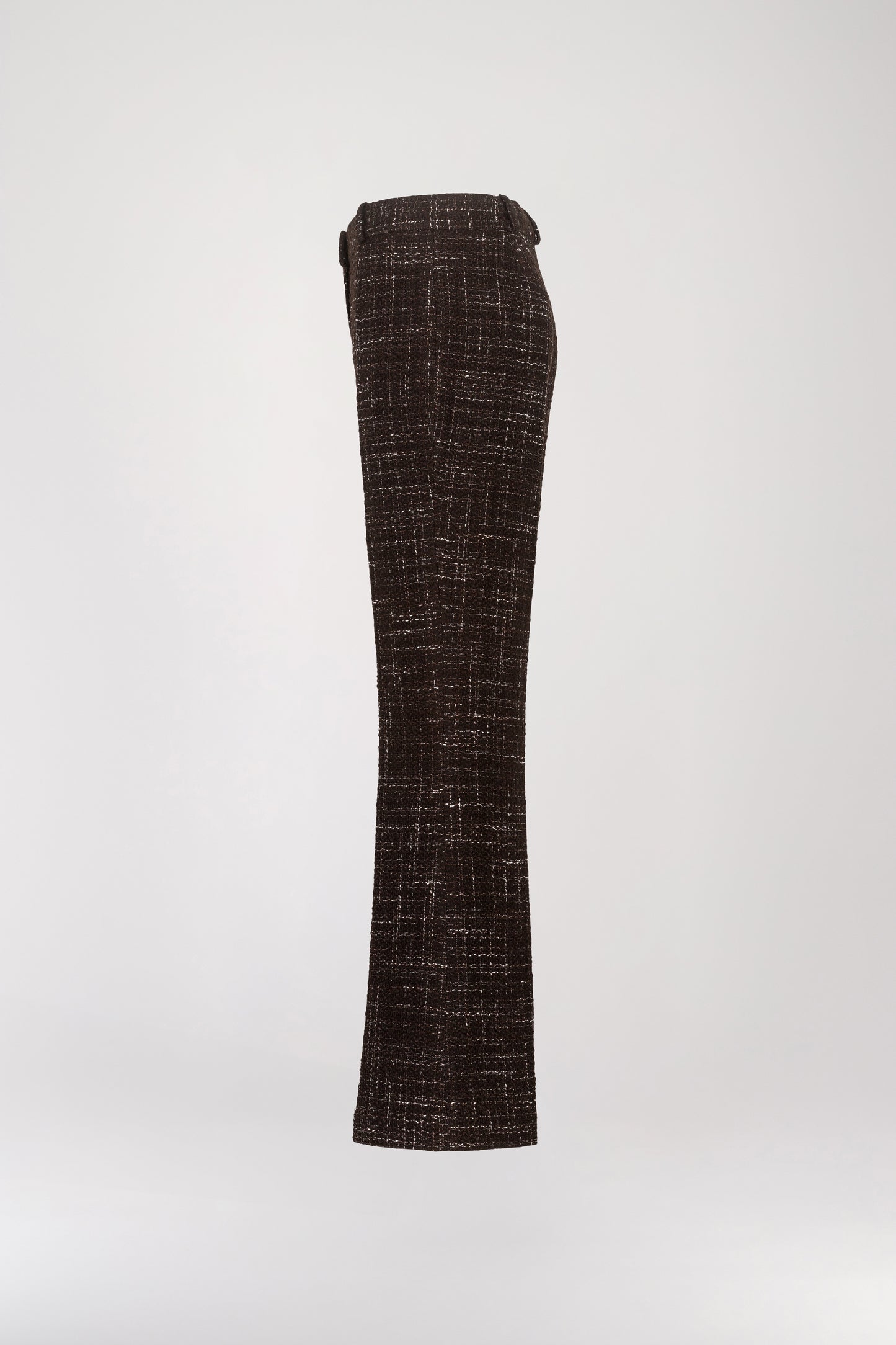 Pantalon Droit en Tweed Ébène