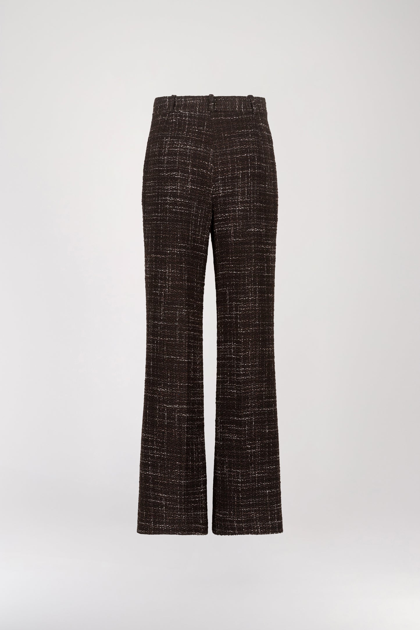 Pantalon Droit en Tweed Ébène