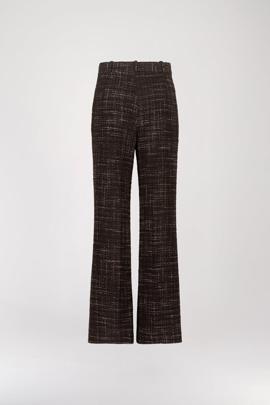 Pantalon Droit en Tweed Ébène