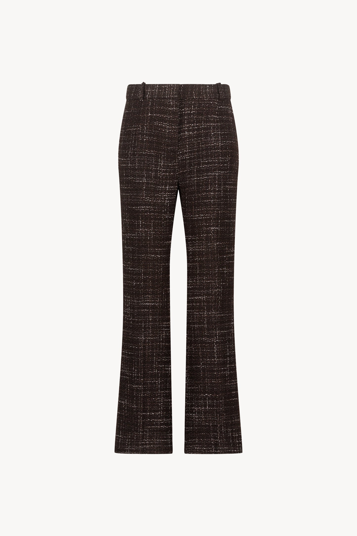 Pantalon droit en tweed ébène : un style moderne et raffiné.