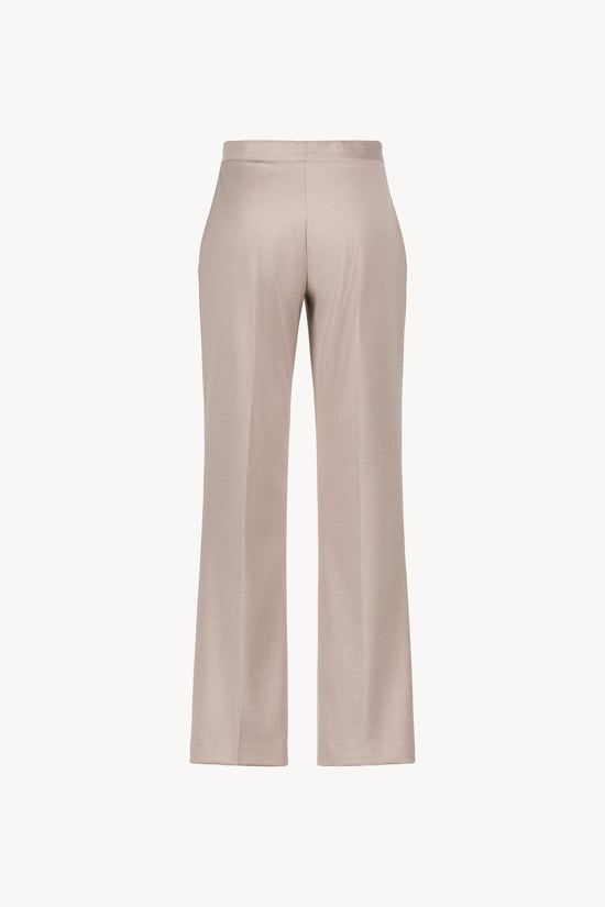 Pantalon droit taupe moyen avec ses plis avant et poches italiennes 