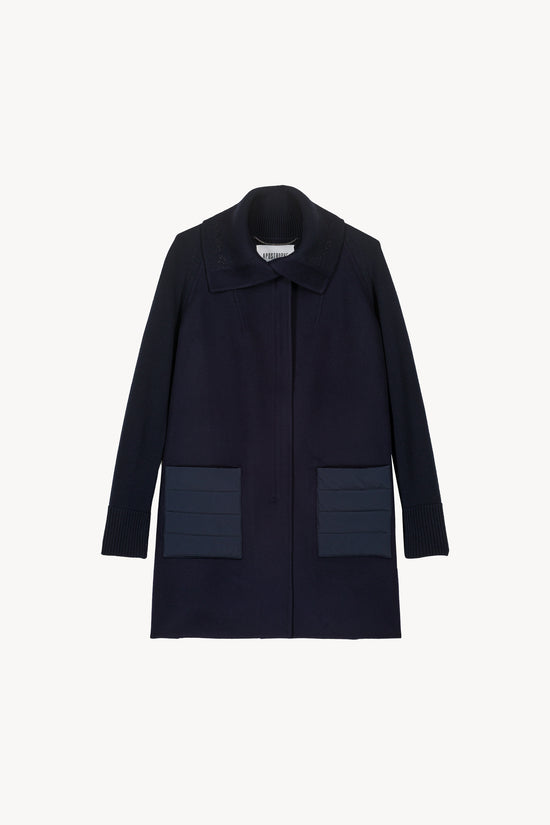 Manteau à revers ouverts marine