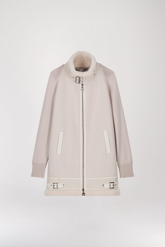 Manteau long aviateur beton