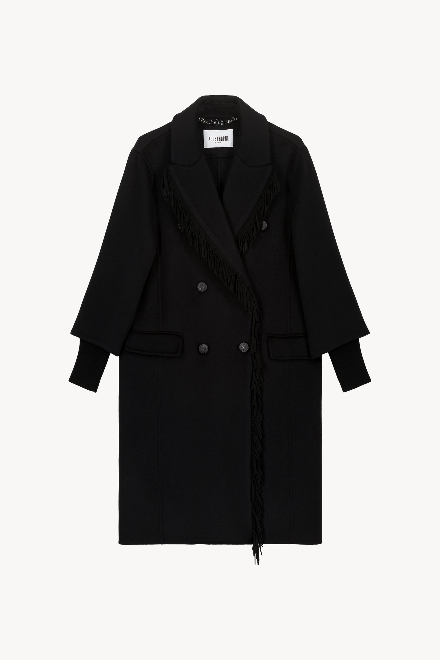 Manteau à franges noir