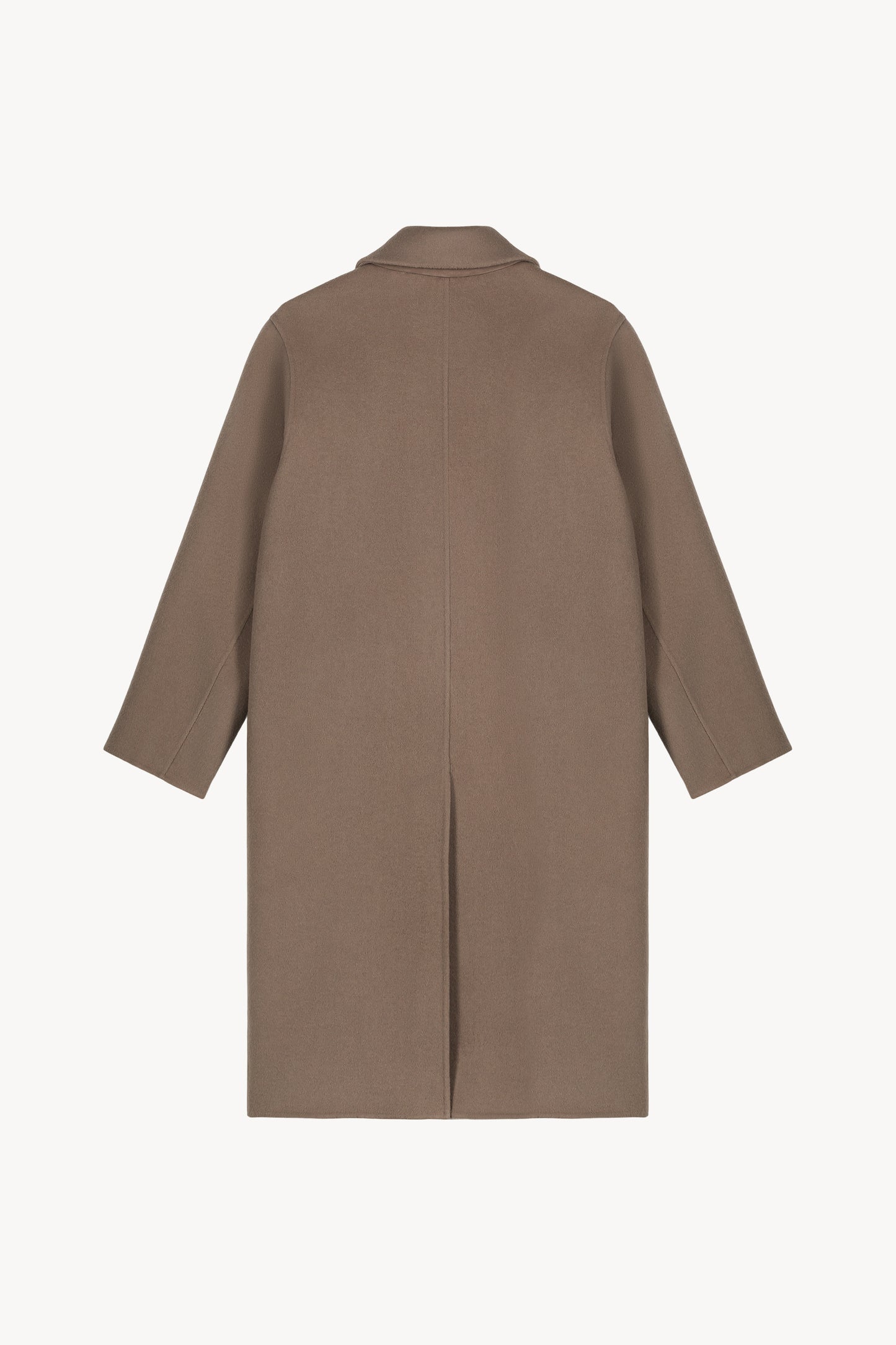 Manteau long brodé taupe moyen