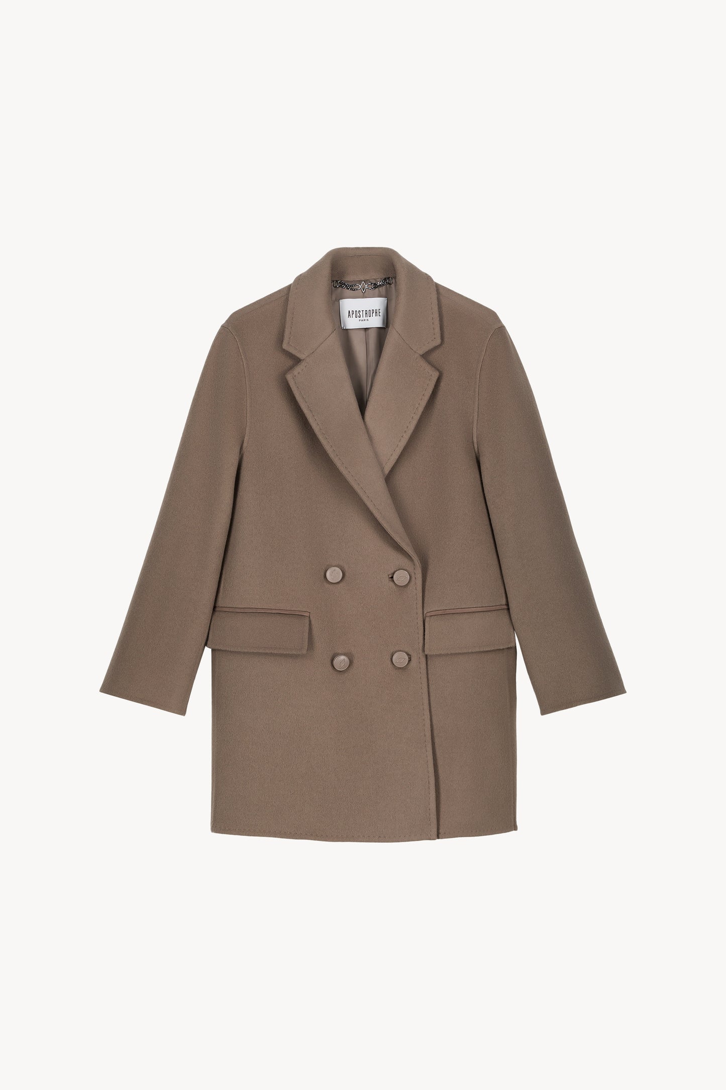 Manteau mi-long taupe moyen