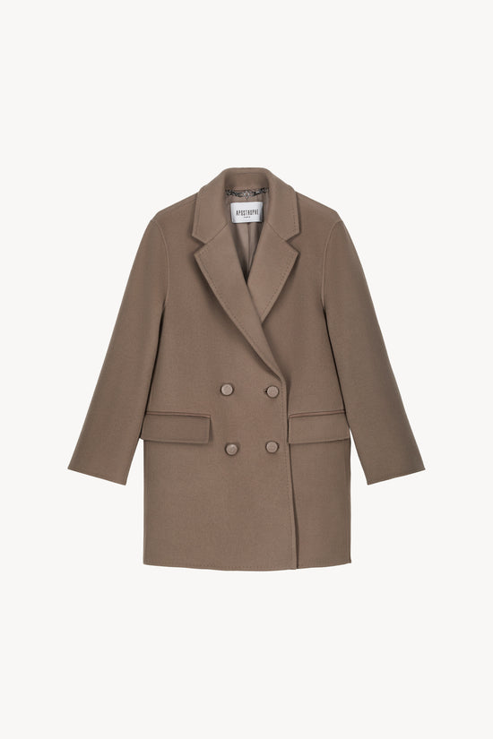 Manteau mi-long taupe moyen