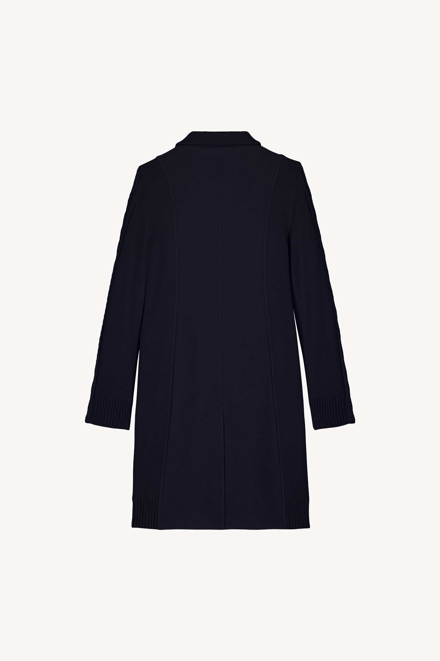 Manteau mi-long côtelé marine