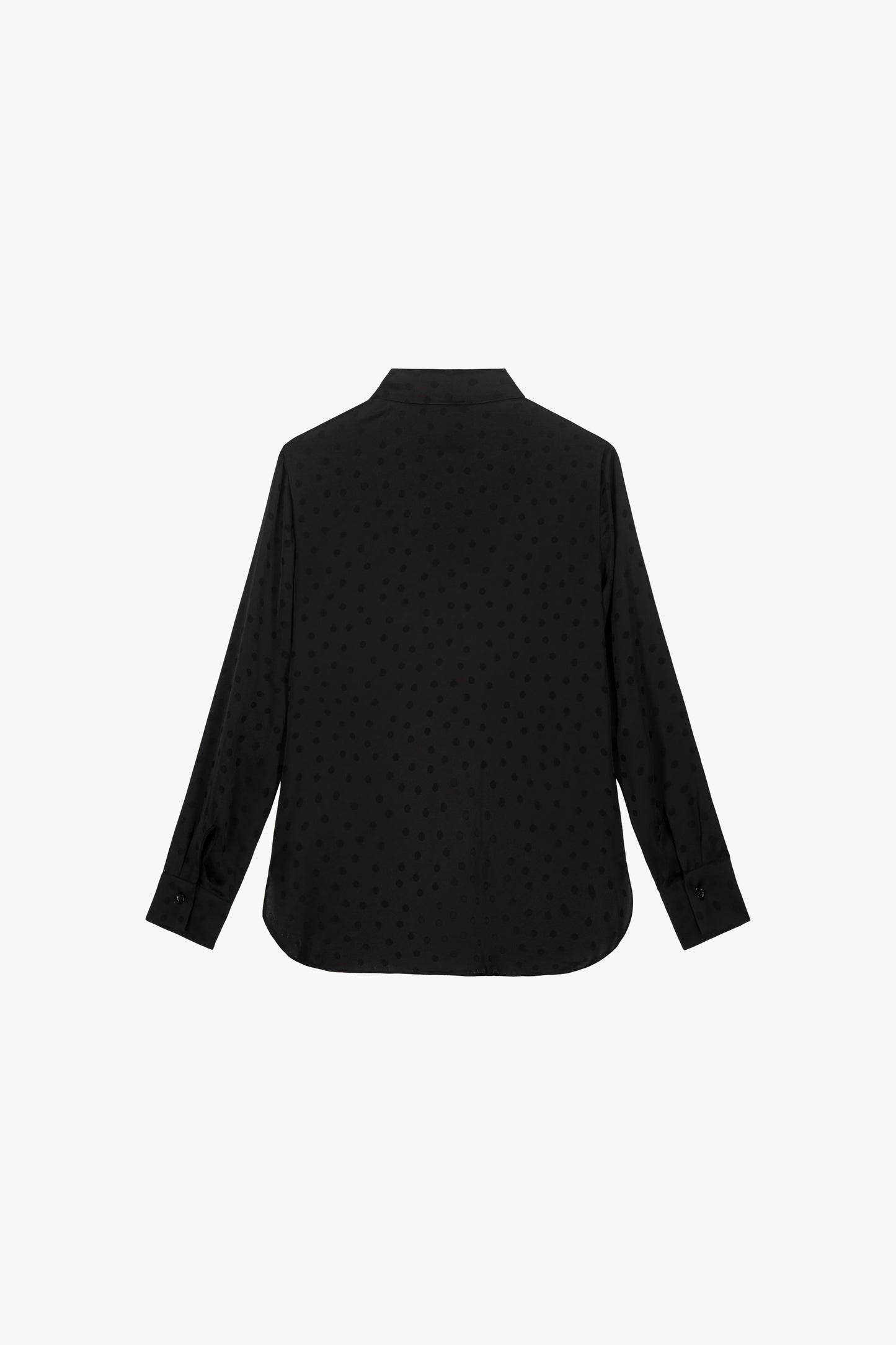 Chemise en soie à pois noire