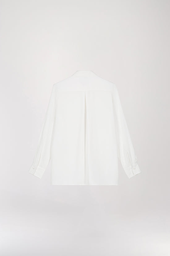 Chemise fluide poche brodée blanc cassé