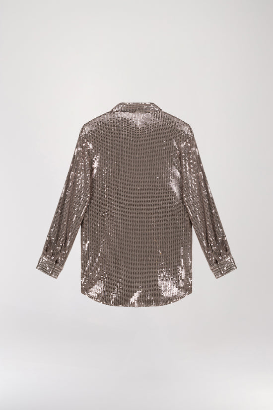 Chemise à sequins taupe moyen