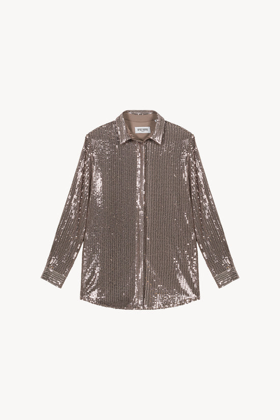 Chemise à sequins taupe moyen