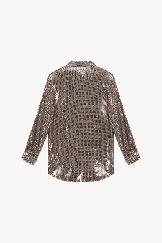 Chemise à sequins taupe moyen
