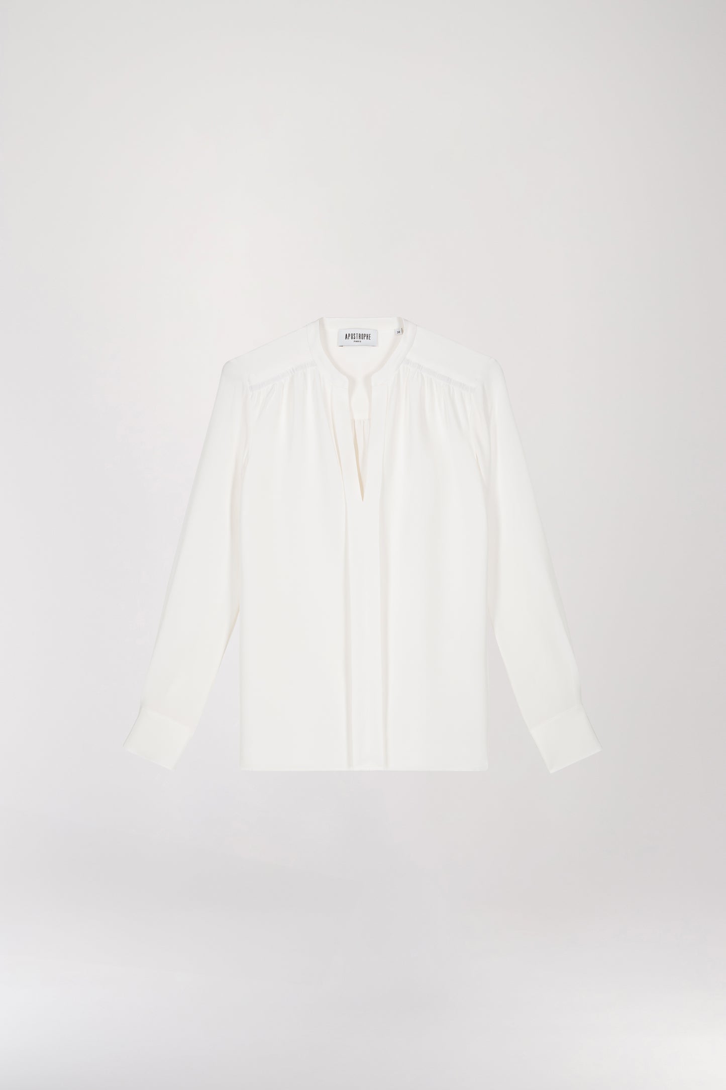 Blouse en soie lourde blanc cassé