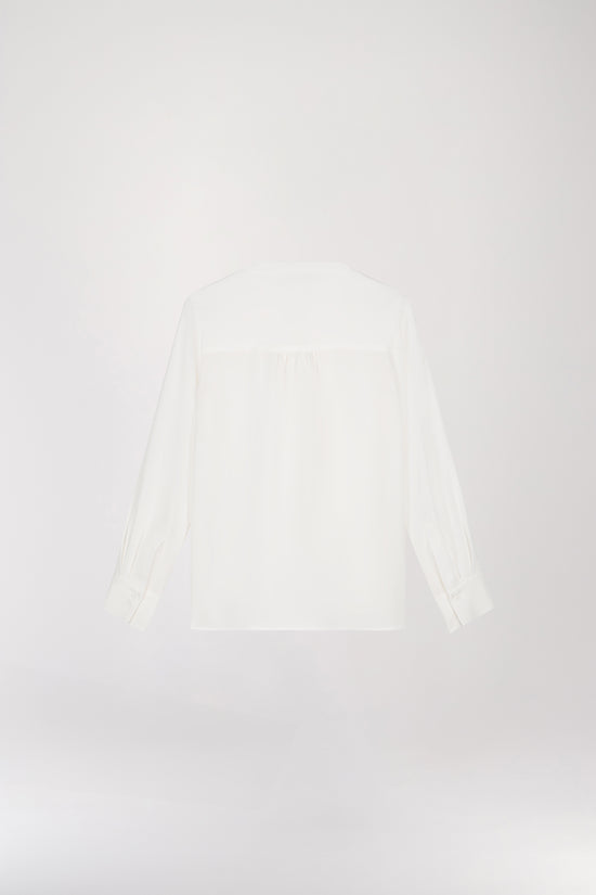 Blouse en soie lourde blanc cassé