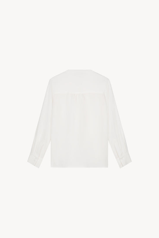 Blouse en soie lourde blanc cassé