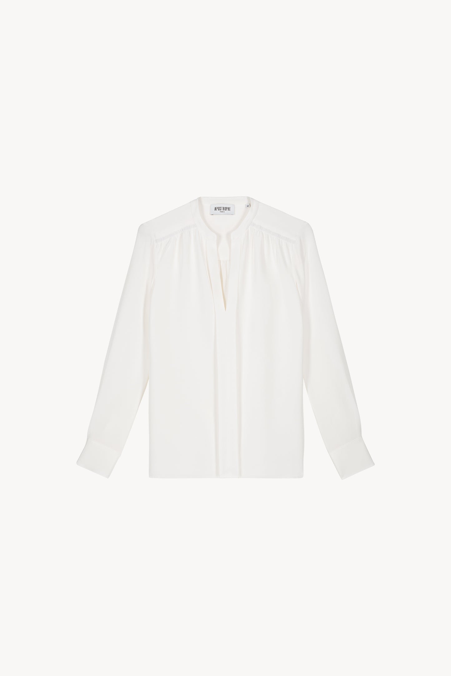 Blouse en soie lourde blanc cassé