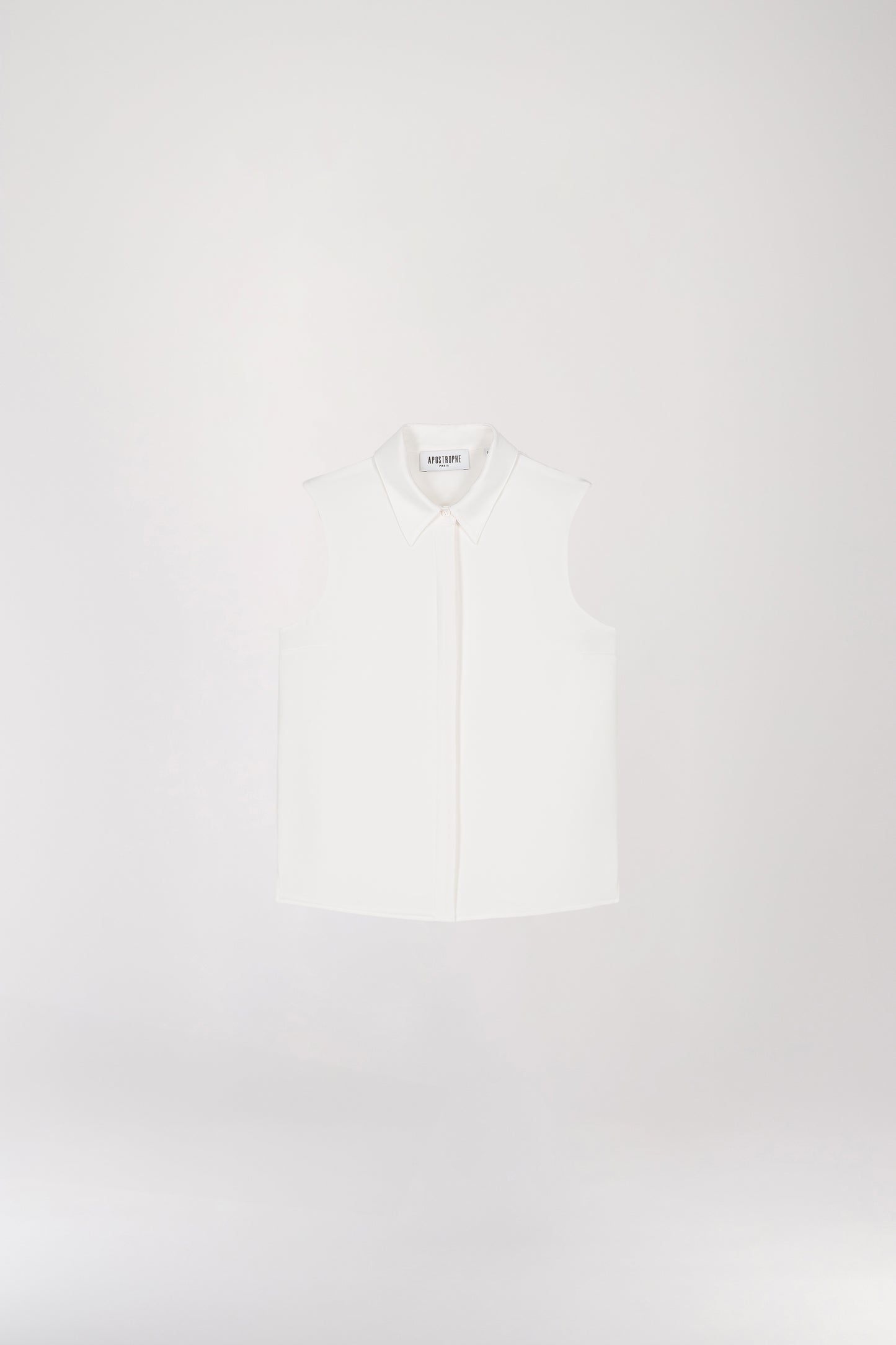 Blouse chemise sans manches blanc cassé