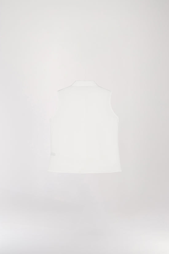 Blouse chemise sans manches blanc cassé