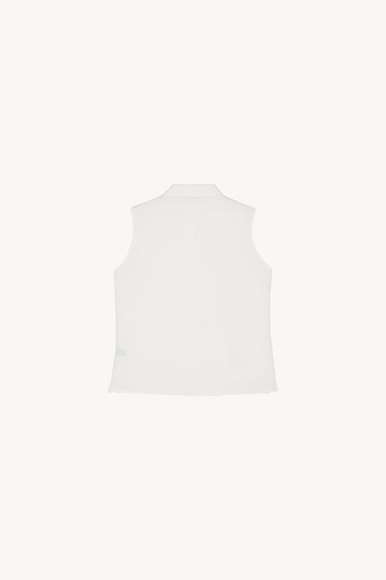 Blouse chemise sans manches blanc cassé