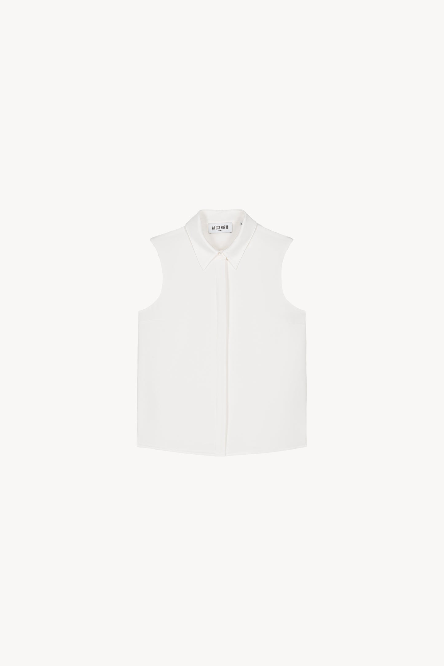 Blouse chemise sans manches blanc cassé