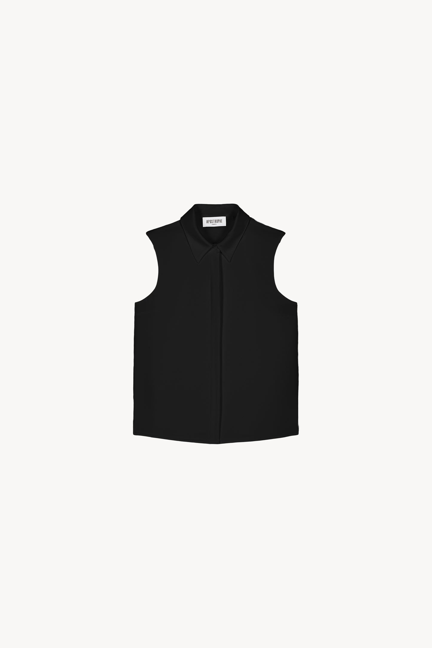Blouse chemise sans manches noire