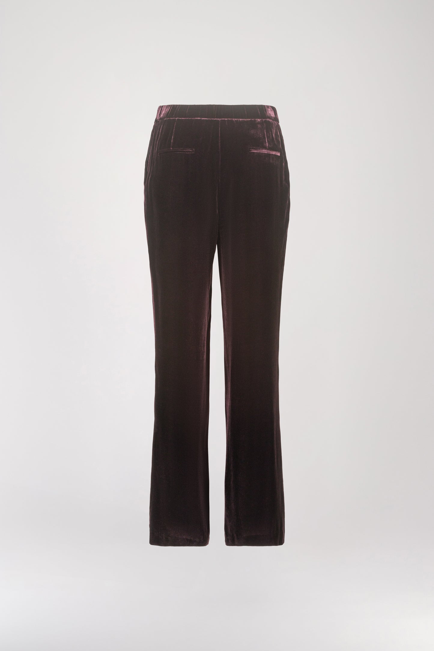 Pantalon droit en velours grenat