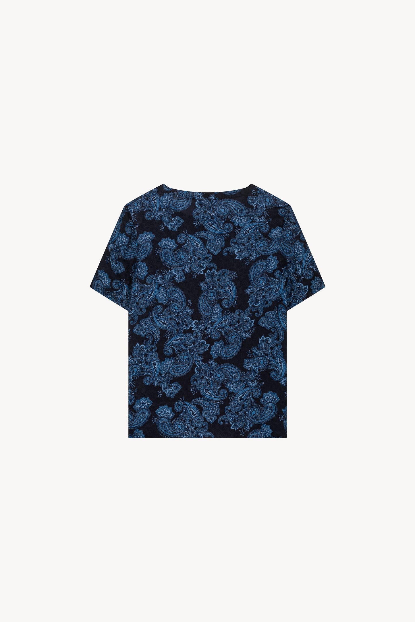 Haut à imprimé fleuri bleu denim