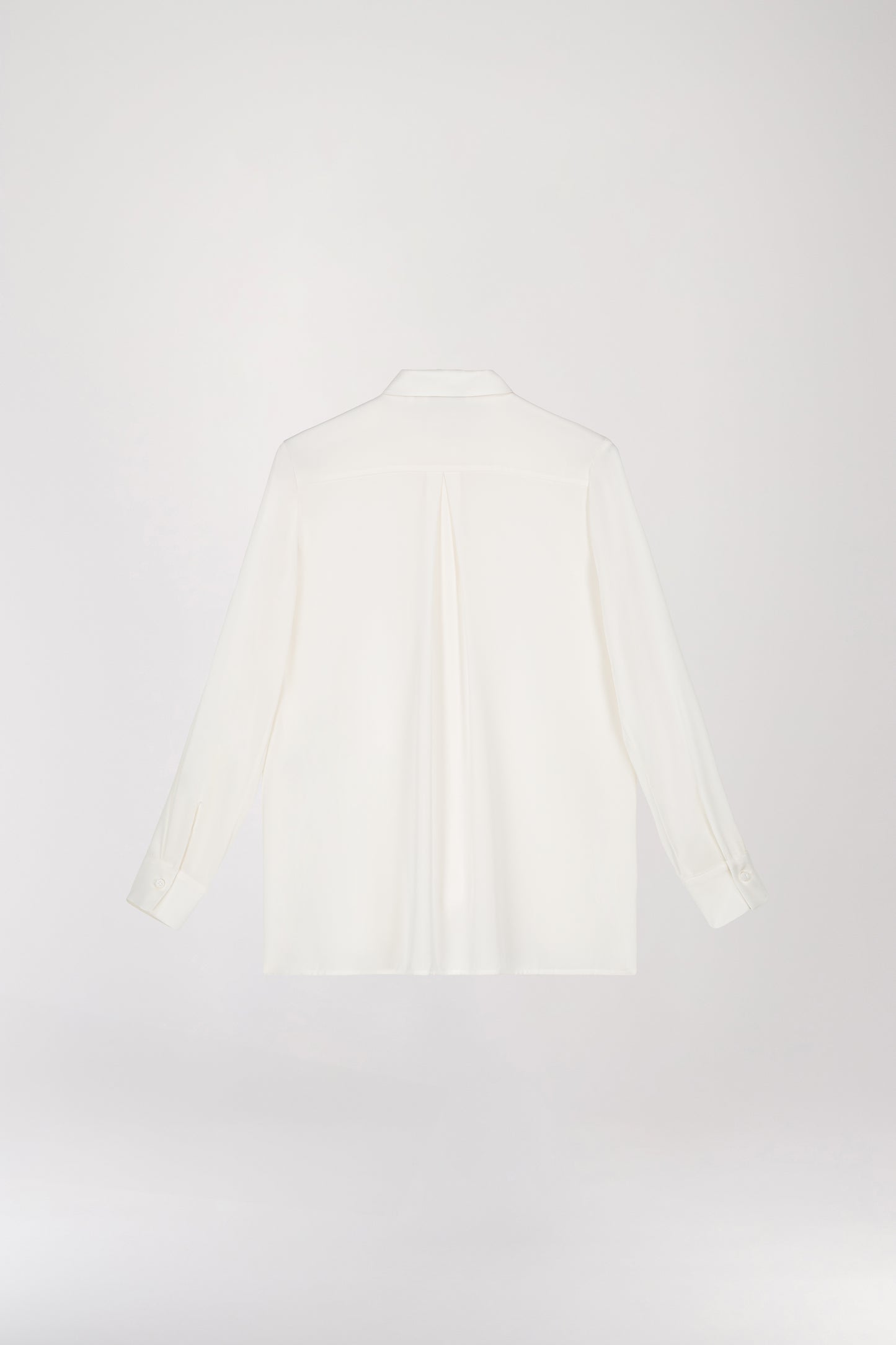 Chemise Droite Blanc Cassé à Broderie