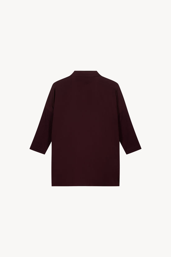 Tunique grenat avec col chemise classique