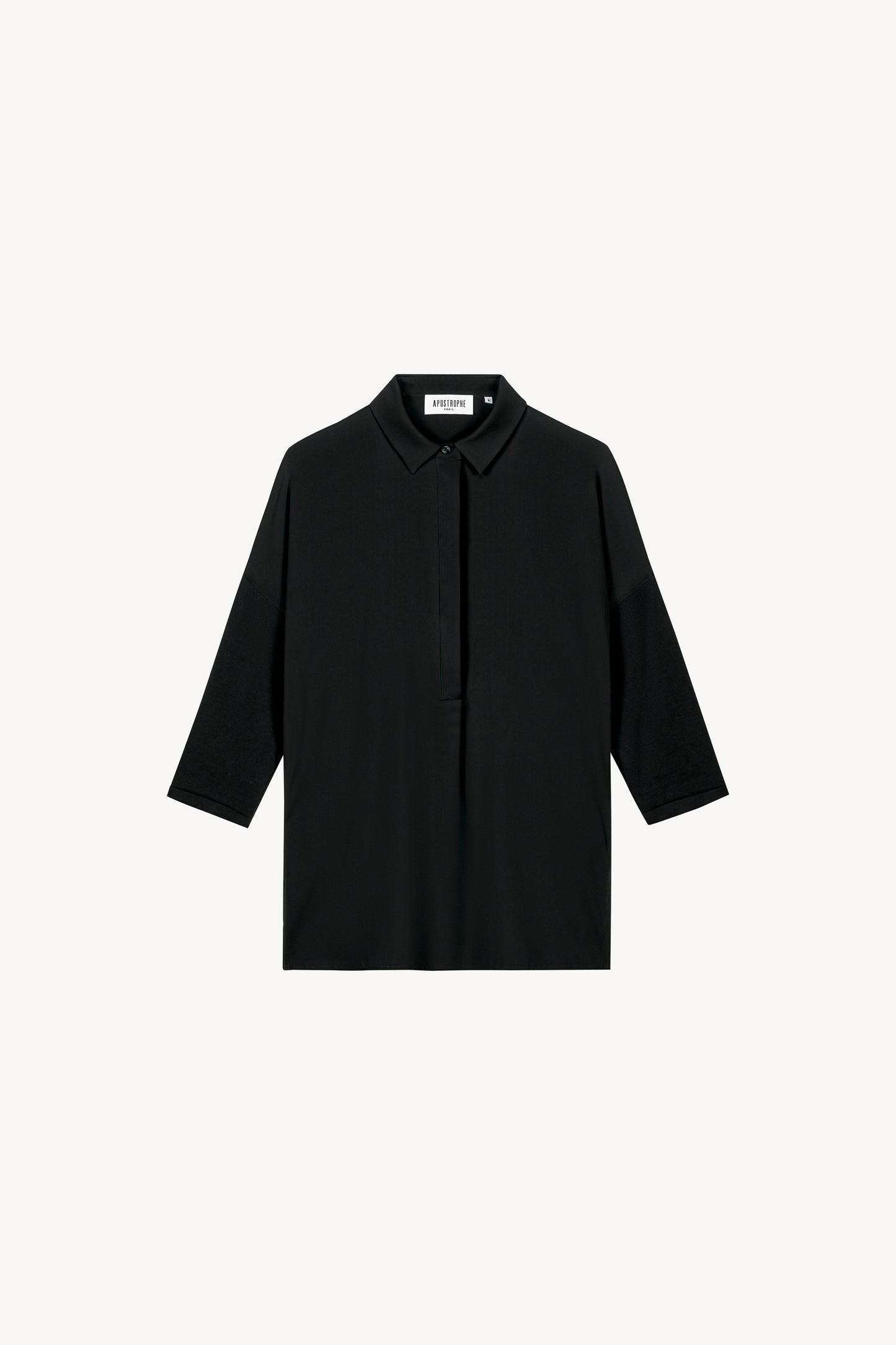 Tunique noir avec col chemise classique
