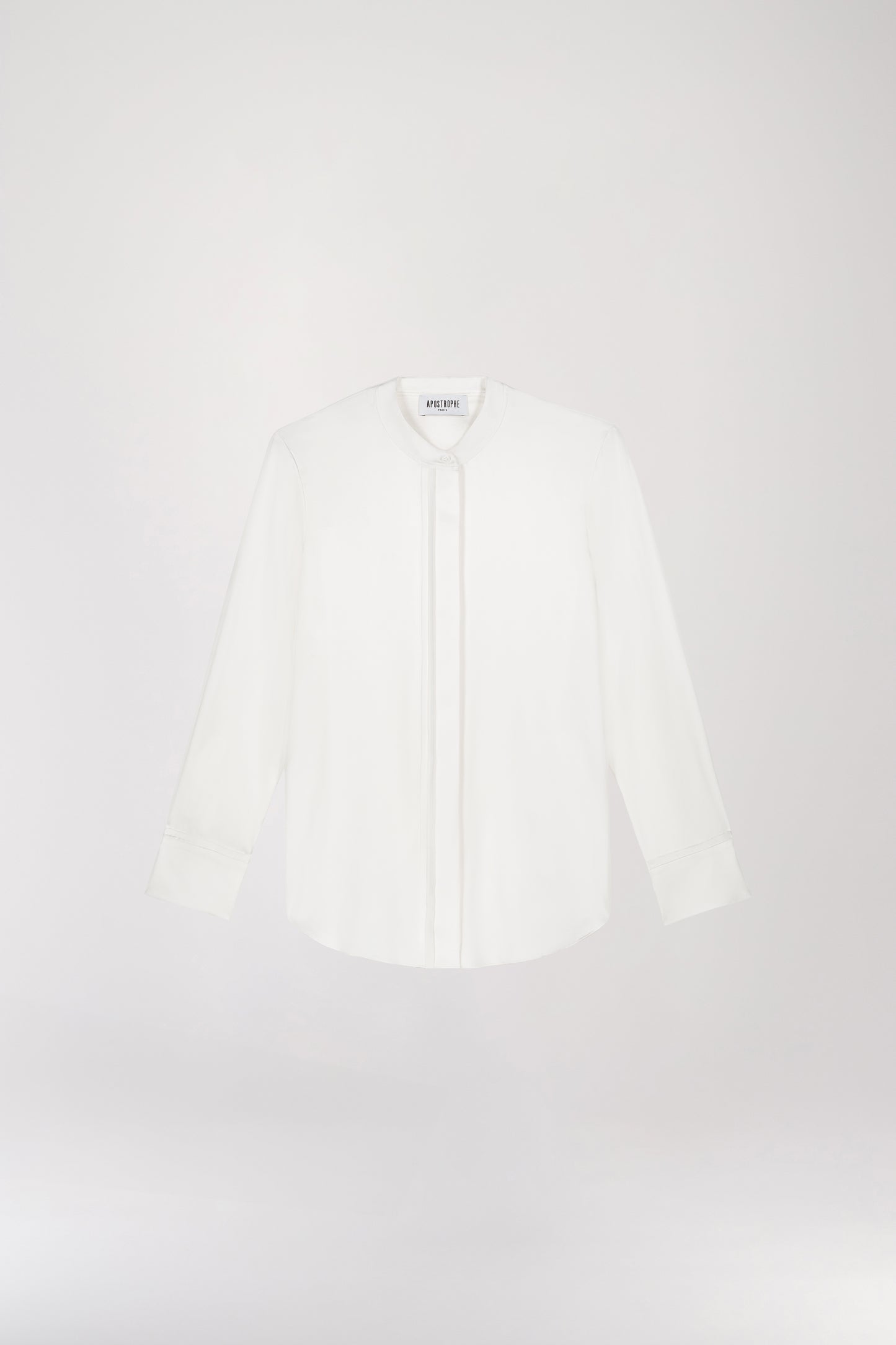 Chemise sans col blanc cassé