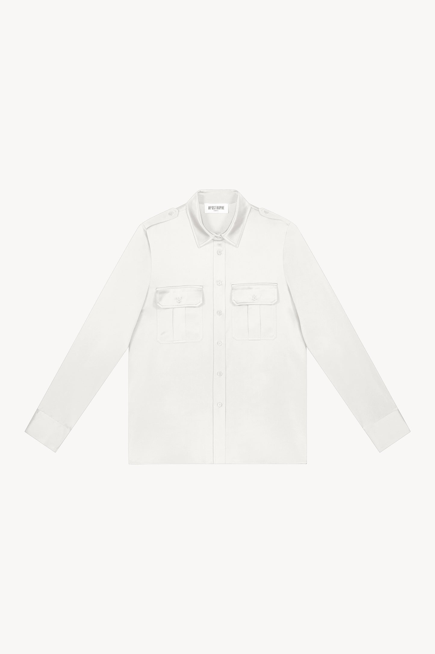 Chemise en soie blanc cassé