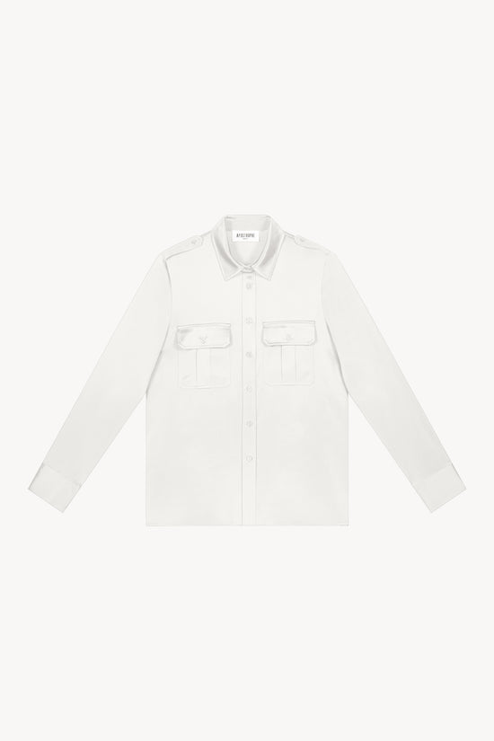Chemise en soie blanc cassé