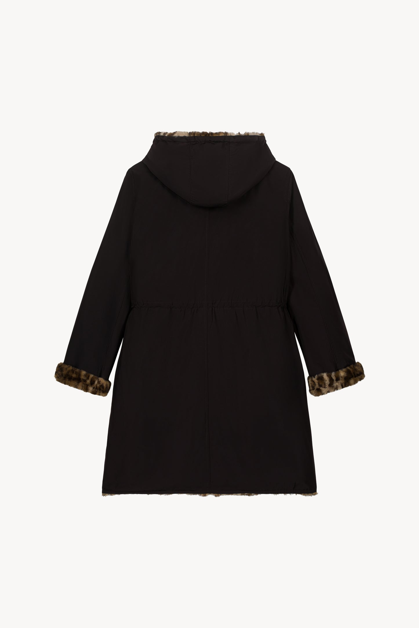 Reversible leopard coat