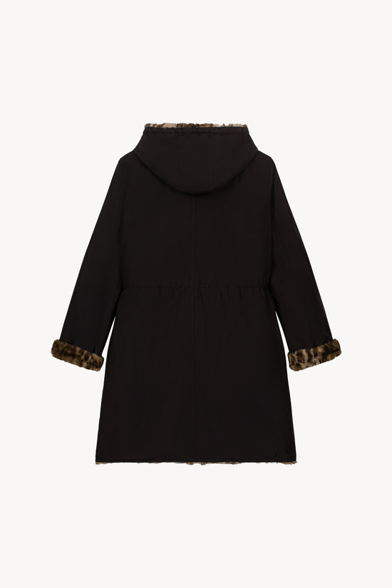 Reversible leopard coat