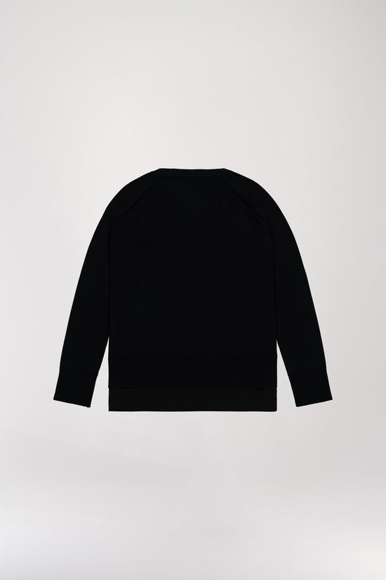 Black trompe l'oeil shirt sweater