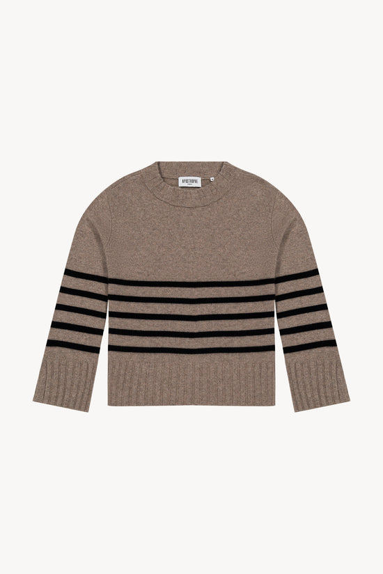 Pull marinière taupe moyen